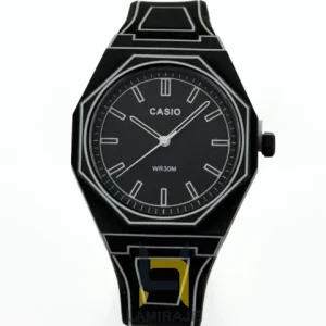 خرید ساعت مچی کاسیو Casio مدل مشکی، ساعت دیجیتال با بند برزنتی ضدآب و مقاوم، مناسب استایل کلاسیک.