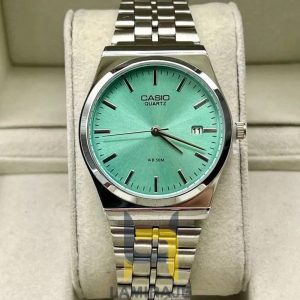 ساعت مچی مردانه کاسیو کلاسیک Casio استیل سبز، خرید ساعت دیجیتال شیک و مقاوم برای آقایان با سلیقه کلاسیک.