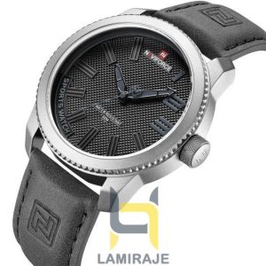 خرید ساعت مچی مردانه نیوی فورس NF9202GY دیجیتال با بند چرم خاکستری و قاب نقره‌ای، ساعتی لوکس و کلاسیک.