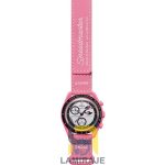 ساعت مچی مردانه سواچ x امگا مدل Mission to the Pink Moonphase، دیجیتال، صورتی، خرید ساعت اسپرت.