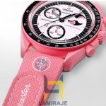 ساعت مچی مردانه سواچ x امگا مدل Mission to the Pink Moonphase، دیجیتال، صورتی، خرید ساعت اسپرت.