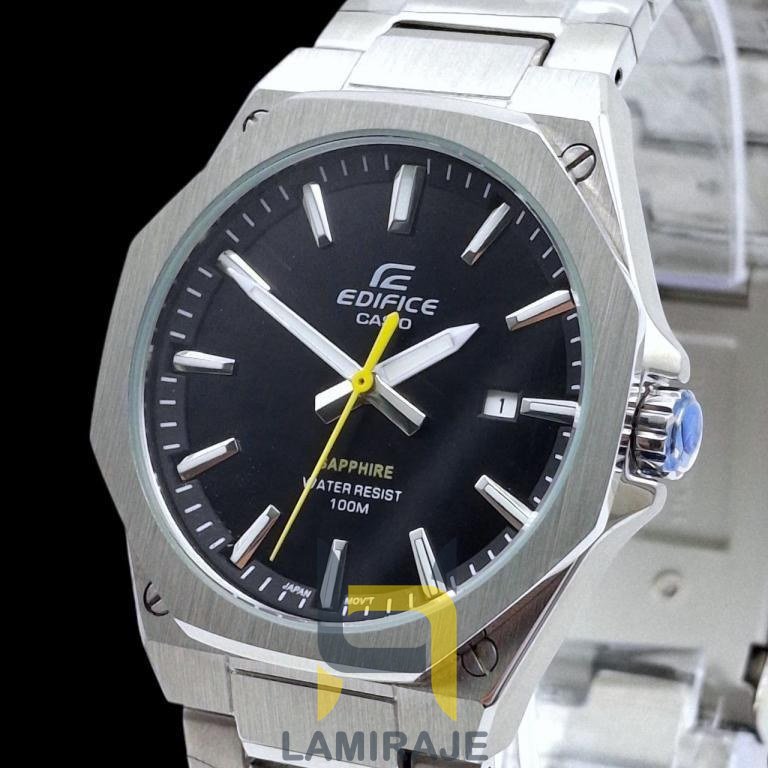 ساعت مچی مردانه کاسیو ادیفایس Casio EFR_S108D_1AVUDF، دیجیتال، استیل نقره‌ای، صفحه مشکی، خرید ساعت لاکچری.