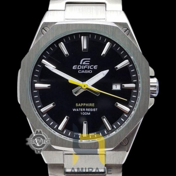 ساعت مچی مردانه کاسیو ادیفایس Casio EFR_S108D_1AVUDF، دیجیتال، استیل نقره‌ای، صفحه مشکی، خرید ساعت لاکچری.