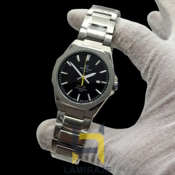 ساعت مچی مردانه کاسیو ادیفایس Casio EFR_S108D_1AVUDF، دیجیتال، استیل نقره‌ای، صفحه مشکی، خرید ساعت لاکچری.