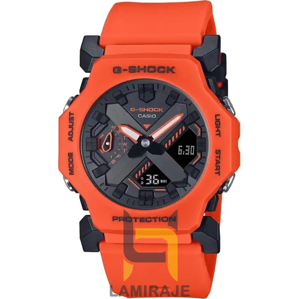 ساعت مچی مردانه کاسیو G-SHOCK مدل GA-2300FL-4ADR دیجیتال نارنجی، خرید ساعت ضدآب و مقاوم در برابر ضربه.
