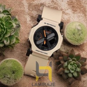ساعت مچی مردانه دیجیتال جی شاک کاسیو GA-2300 خاکی، خرید ساعت اسپرت با کیفیت و مقاوم برای آقایان.