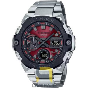 خرید ساعت مچی مردانه جیشاک Casio G-shock GST-B400AD-1A4 دیجیتال نقره‌ای و قرمز، مناسب استایل اسپرت و رسمی.