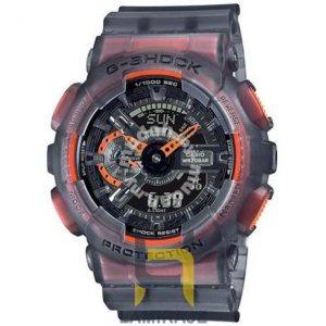 ساعت مچی مردانه کاسیو مدل GA-110LS-1ADR، ساعت دیجیتال خاکستری، خرید ساعت با عقربه‌های شب‌تاب و طراحی کژوال.