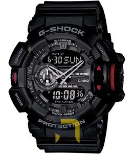 ساعت مچی مردانه کاسیو Casio مدل GA-400-1BD، دیجیتال و مشکی، خرید ساعت ضدآب و مقاوم با بند سیلیکونی.