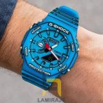 ساعت مچی مردانه جی‌شاک G-Shock GA-2100MNG آبی، ساعت دیجیتال، خرید ساعت مقاوم و شیک برای آقایان.