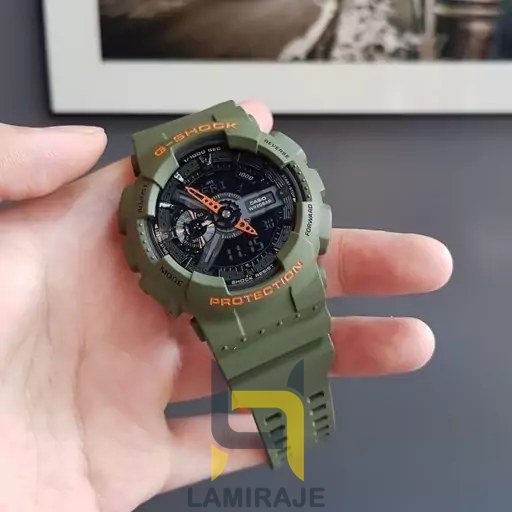 ساعت مچی مردانه جی شاک G-Shock GA110 سبز لجنی، دیجیتال، ضدآب، خرید ساعت اسپرت تنظیم اتوماتیک.