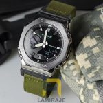 ساعت مچی مردانه جی شاک G-Shock GM-2100C دیجیتال استیل سبز، خرید ساعت با بند برزنتی و سنسور اتولایت.