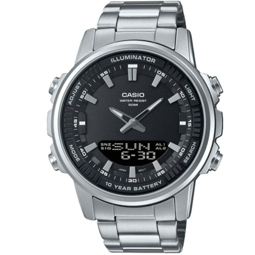 خرید ساعت مچی مردانه کاسیو Casio مدل AMW-880D-1AVDF، دیجیتال، بند استیل نقره‌ای، مناسب استایل روزمره.