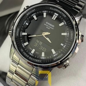 خرید ساعت مچی مردانه کاسیو Casio مدل AMW-880D-1AVDF، دیجیتال، بند استیل نقره‌ای، مناسب استایل روزمره.