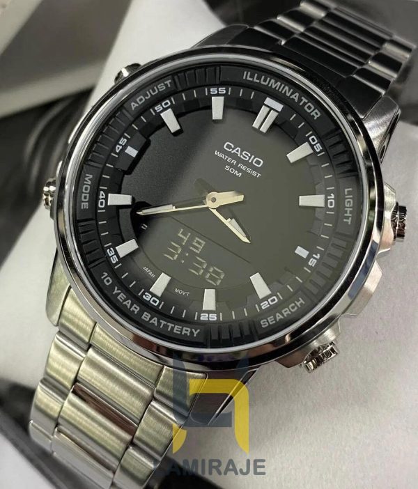 خرید ساعت مچی مردانه کاسیو Casio مدل AMW-880D-1AVDF، دیجیتال، بند استیل نقره‌ای، مناسب استایل روزمره.