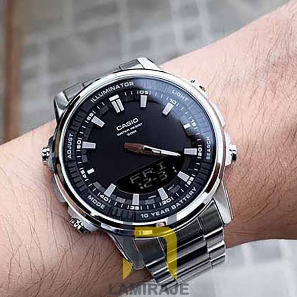 خرید ساعت مچی مردانه کاسیو Casio مدل AMW-880D-1AVDF، دیجیتال، بند استیل نقره‌ای، مناسب استایل روزمره.