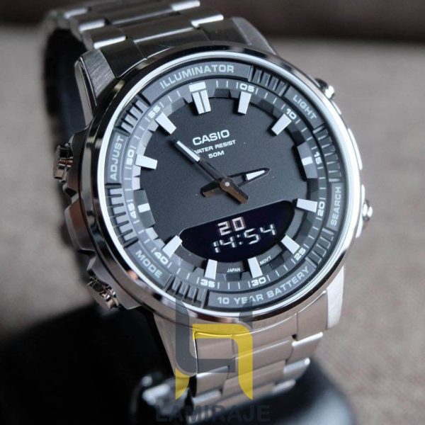 خرید ساعت مچی مردانه کاسیو Casio مدل AMW-880D-1AVDF، دیجیتال، بند استیل نقره‌ای، مناسب استایل روزمره.