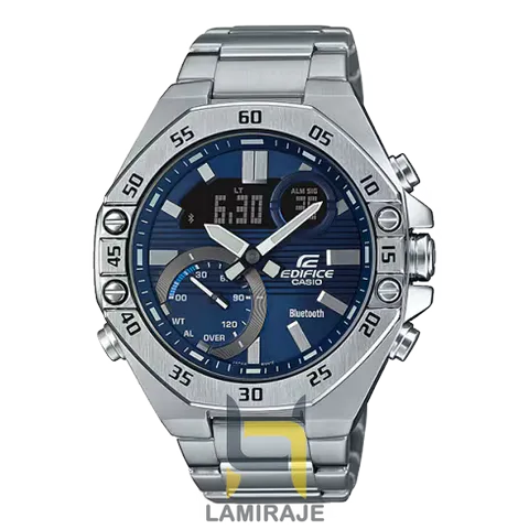 ساعت مچی مردانه کاسیو ادیفایس Casio Edifice ECB-10YD-2AJF دیجیتال، خرید ساعت سیلور و صفحه آبی، بند فلزی مقاوم.
