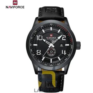 ساعت مچی مردانه نوی فورس NF9229، دیجیتال، مشکی و قهوه‌ای، خرید ساعت لوکس بند چرمی، عقربه شب‌تاب.