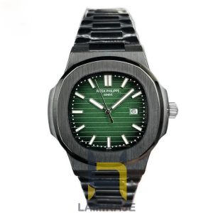 خرید ساعت مچی مردانه پتک فیلیپ Patek Philippe مدل 8، ساعت دیجیتال کلاسیک با صفحه سبز و بند استیل مشکی.