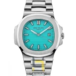 ساعت مچی مردانه پتک فیلیپ Patek Philippe Nautilus Tiffany O02، ساعت دیجیتال کلاسیک نقره‌ای، خرید ساعت ضد خش.