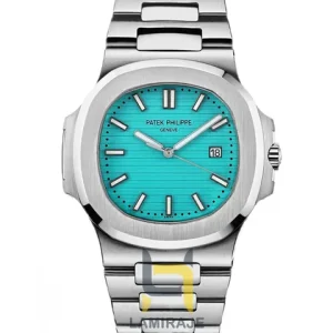 ساعت مچی مردانه پتک فیلیپ Patek Philippe Nautilus Tiffany O02، ساعت دیجیتال کلاسیک نقره‌ای، خرید ساعت ضد خش.