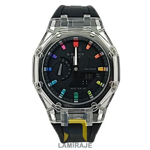 ساعت مچی کاسیو جی شاک G-Shock GA-2100 دیجیتال آنالوگ مشکی، خرید ساعت اسپرت مقاوم و ضدآب با کرنومتر و تقویم.