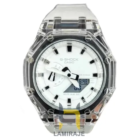 ساعت مچی کاسیو جی‌شاک G-Shock GA2100 سفید، ساعت دیجیتال شیشه‌ای؛ خرید ساعت شیک و مقاوم.