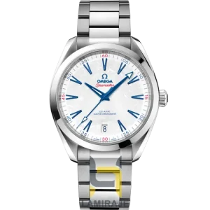 ساعت مچی مردانه امگا Omega Seamaster Aqua Terra صدفی، خرید ساعت دیجیتال لوکس و کلاسیک با موتور اتوماتیک.
