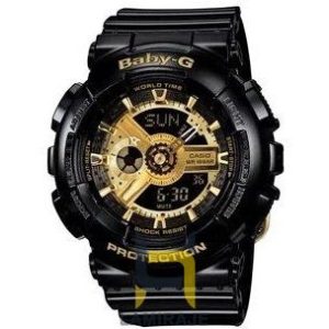 ساعت مچی مردانه کاسیو Casio مدل BA1101ADR دیجیتال مشکی و طلایی، خرید ساعت با طراحی اسپرت و مقاوم در برابر آب.