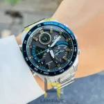 ساعت مچی مردانه کاسیو ادیفایس Casio Edifice ECB-900DB-1B دیجیتال نقره‌ای، خرید ساعت با بند استیل رنگ ثابت