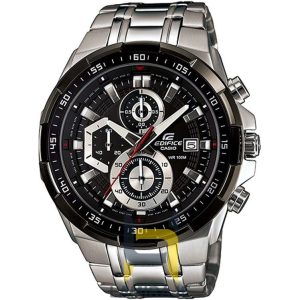 ساعت مچی مردانه کاسیو Casio EFR-539D-1AVUDF نقره‌ای، خرید ساعت دیجیتال با بند فلزی و صفحه مشکی.