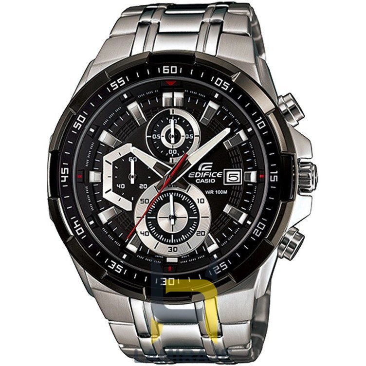 ساعت مچی مردانه کاسیو Casio EFR-539D-1AVUDF نقره‌ای، خرید ساعت دیجیتال با بند فلزی و صفحه مشکی.