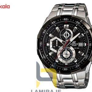 ساعت مچی مردانه کاسیو Casio EFR-539D-1AVUDF نقره‌ای، خرید ساعت دیجیتال با بند فلزی و صفحه مشکی.