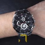 ساعت مچی مردانه کاسیو Casio EFR-539D-1AVUDF نقره‌ای، خرید ساعت دیجیتال با بند فلزی و صفحه مشکی.