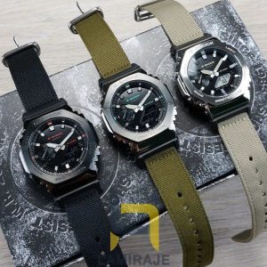 ساعت مچی مردانه جی شاک GA2100 دیجیتال مشکی، خرید ساعت اسپرت با بند برزنتی مقاوم و طراحی مدرن.