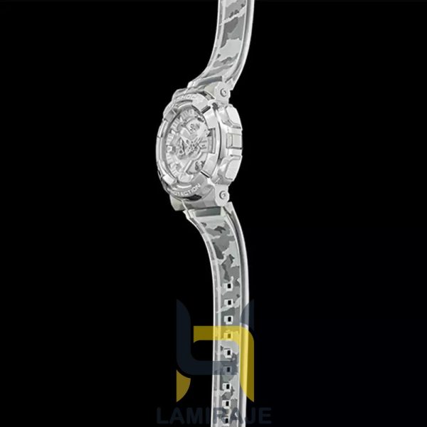 خرید ساعت مچی مردانه کاسیو جی شاک GM-110SCM-1ADR دیجیتال نقره‌ای، بند رزینی سفید، مناسب استفاده روزمره و ورزشی.