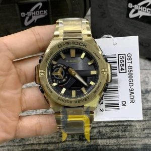 ساعت مچی مردانه جی شاک کاسیو مدل GST-B500GD-9A، دیجیتال استیل طلایی، خرید ساعت شیک و مقاوم.