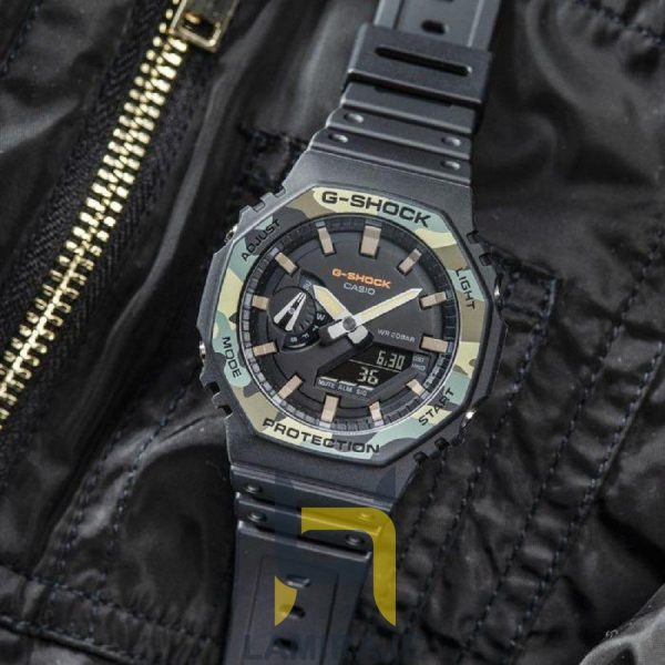 ساعت مچی مردانه کاسیو Casio مدل GA-2100SU-1A دیجیتال مشکی، خرید ساعت ضدآب و ضدضربه با طراحی مدرن.