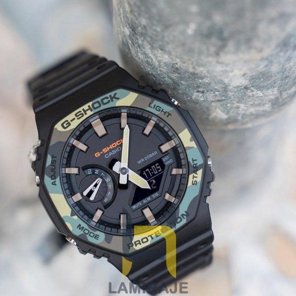 ساعت مچی مردانه کاسیو Casio مدل GA-2100SU-1A دیجیتال مشکی، خرید ساعت ضدآب و ضدضربه با طراحی مدرن.