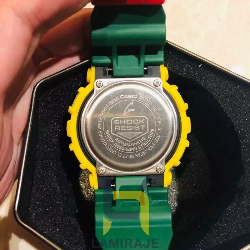 ساعت مچی مردانه جی شاک G-Shock GA110 سبز زرد، دیجیتال، خرید ساعت ضدآب و اتوماتیک جاماییکا.