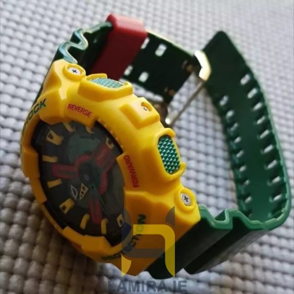 ساعت مچی مردانه جی شاک G-Shock GA110 سبز زرد، دیجیتال، خرید ساعت ضدآب و اتوماتیک جاماییکا.