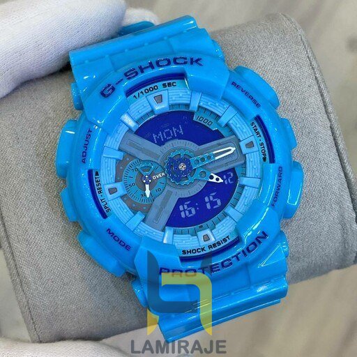 خرید ساعت مچی مردانه جی‌شاک G-Shock GA110 آبی آسمانی، دیجیتال، ضدآب و اتولایت دار، مناسب برای فعالیت‌های روزمره.