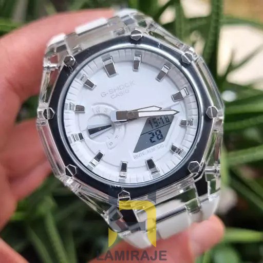 ساعت مچی مردانه جی‌شاک G-Shock GA2100 سفید، ساعت دیجیتال شیشه‌ای؛ خرید ساعت شیک و مقاوم.