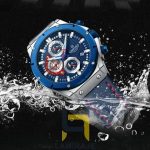 ساعت مچی مردانه نیوی فورس Naviforce 8027، دیجیتال، بند چرم، صفحه آبی، خرید ساعت شیک و روزمره.