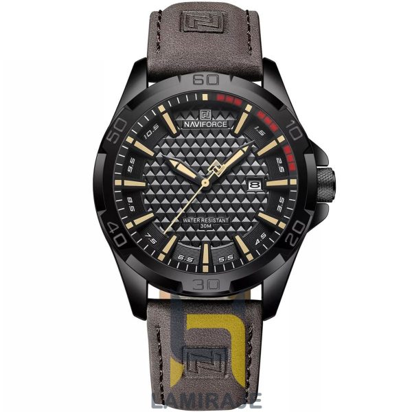 ساعت مچی مردانه نیوی فورس Naviforce NF-8023 دیجیتال قهوه‌ای، خرید ساعت با بند چرمی کلاسیک و موتور کوارتز.