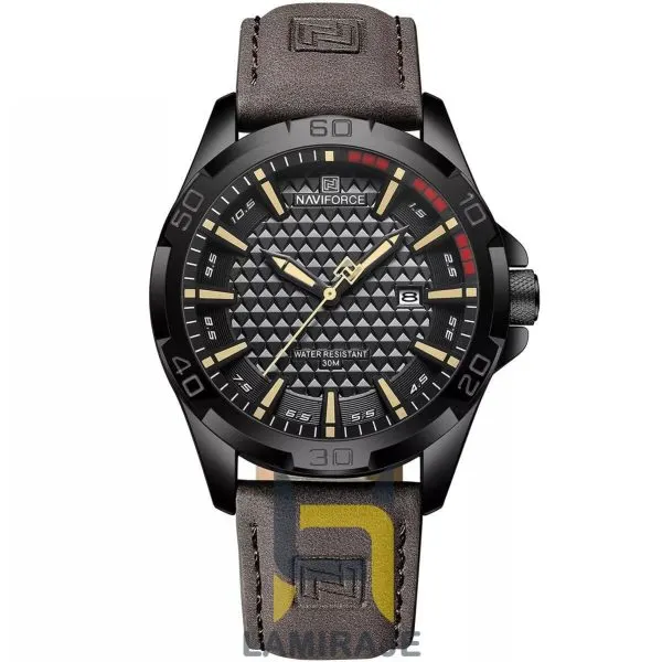 ساعت مچی مردانه نیوی فورس Naviforce NF-8023 دیجیتال قهوه‌ای، خرید ساعت با بند چرمی کلاسیک و موتور کوارتز.