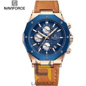 ساعت مچی مردانه نیوی فورس Naviforce NF 8028، دیجیتال، بند چرمی قهوه‌ای، خرید ساعت شیک و مقاوم.