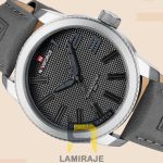 خرید ساعت مچی مردانه نیوی فورس NF9202GY دیجیتال با بند چرم خاکستری و قاب نقره‌ای، ساعتی لوکس و کلاسیک.