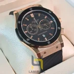 ساعت مچی مردانه هابلوت Hublot 987H دیجیتال مشکی؛ خرید ساعت لوکس با بند چرمی برای آقایان شیک‌پوش.
